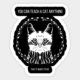 you can teach a cat anything - that it wants to do Sticker